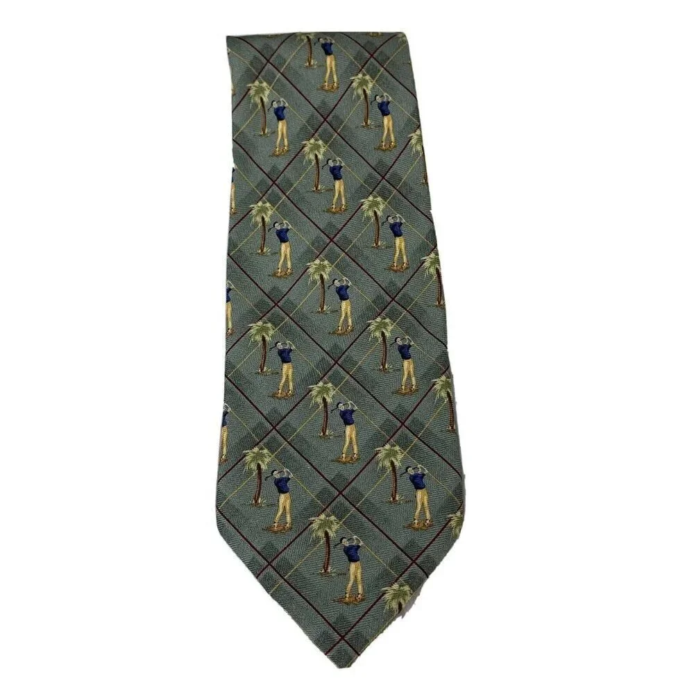 Tommy Bahama NEW Mens Hand Made Neck Tie 100% Silk Multicolor Golf Tropical